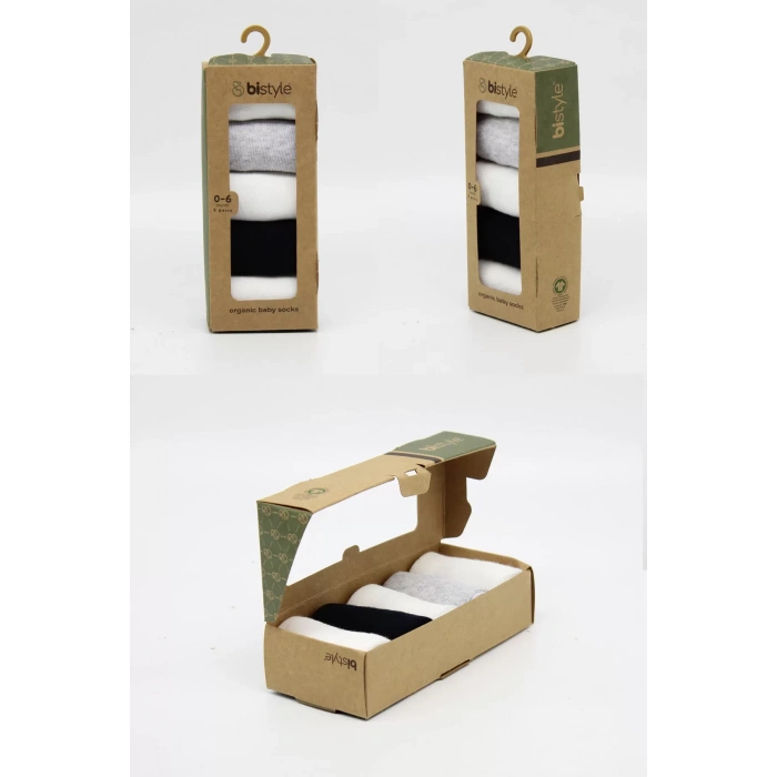 5li Penye Soket Kutulu Basic Çorap 10131 Gri