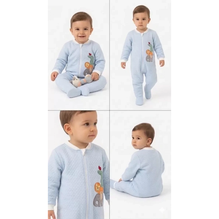 6/48 Ay Kapitoneli Nakışlı Bebek Uyku Tulumu