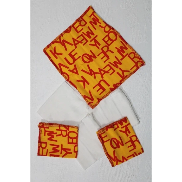 7 Adet Erkek Bebek Ağız Silme Mendili 100% Pamuk