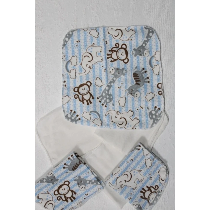 7 Adet Erkek Bebek Ağız Silme Mendili 100% Pamuk