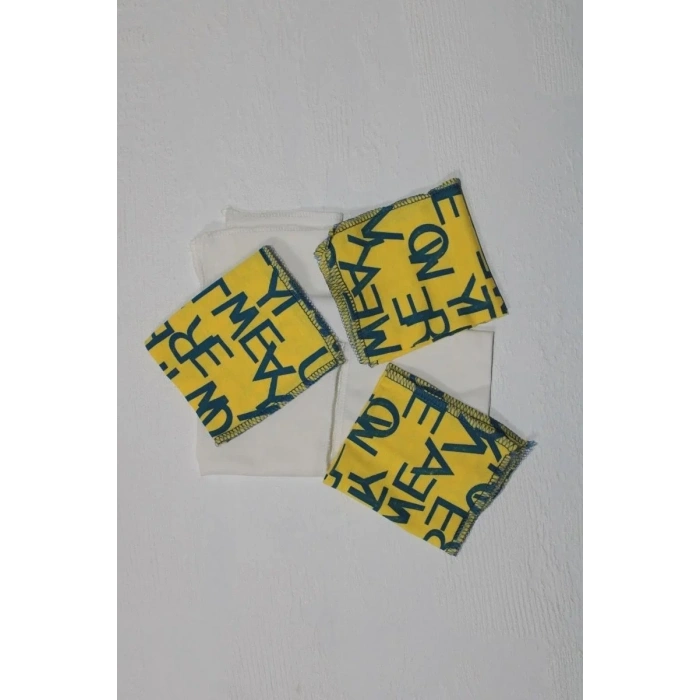 7 Adet Erkek Bebek Ağız Silme Mendili 100% Pamuk