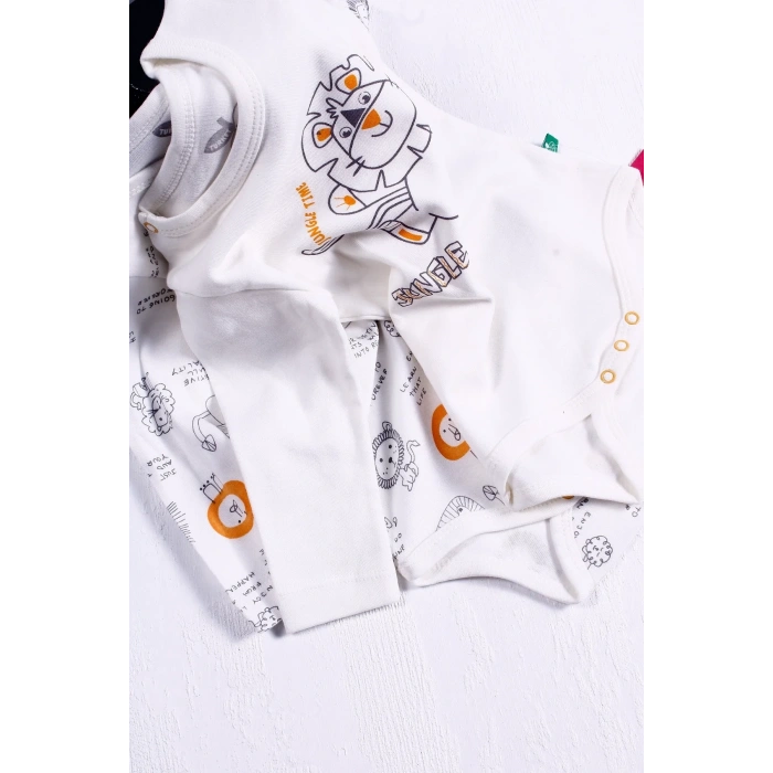 Aslan Desenli Uzun Kol 2li Erkek Bebek Body