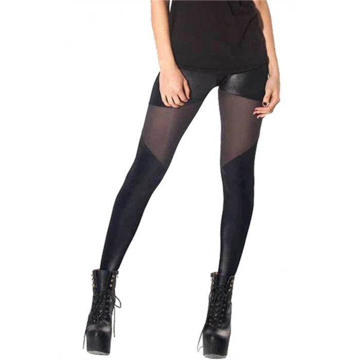 B101299 Transparan Detaylı Parlak Tayt