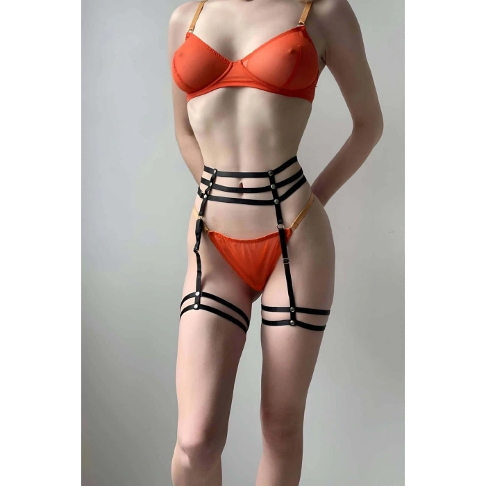 Bacak Ve Bel Bağlamalı Lastik Jartiyer - Brf1043