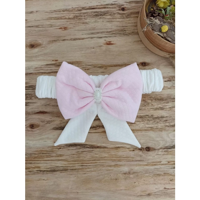 Bal Peteği My Princess Taç Nakış İnci Fiyonklu Dantel Duvaklı Delüks Kundak Bebek Battaniyesi Pembe