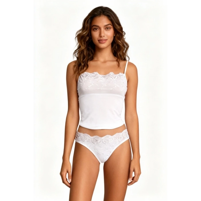 Berrak Brodeli İp Askılı Bikini Takım 2112