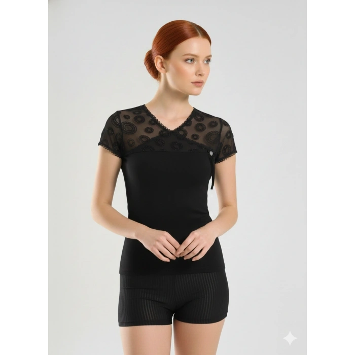 Berrak Kadın Floklu Kravize Atlet Elastane 2174