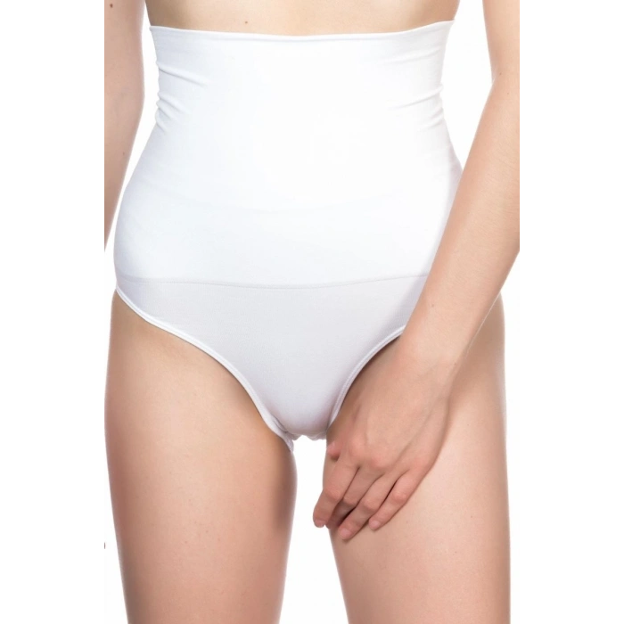 Beyaz Double Yüksek Bel Çıtçıtlı  Slip Korse
