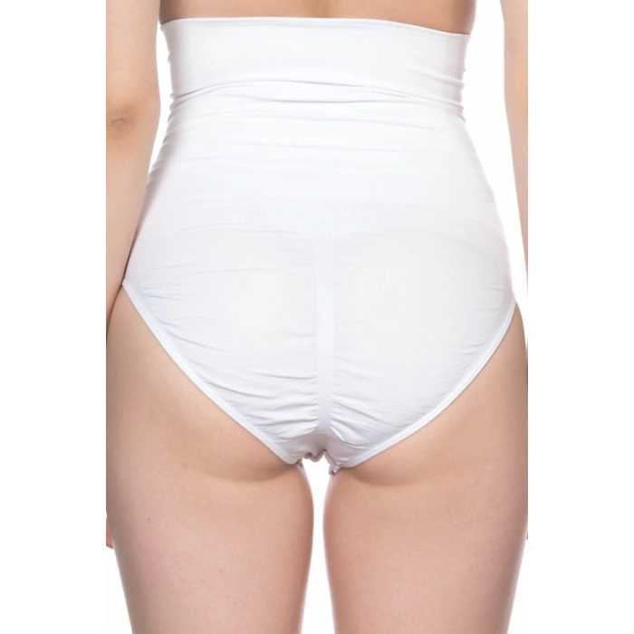 Beyaz Double Yüksek Bel Çıtçıtlı  Slip Korse