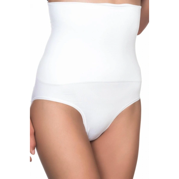 Beyaz Yüksek Bel Double Slip Korse