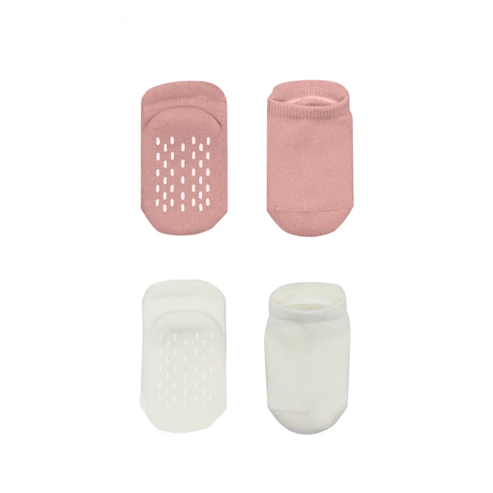 Bistyle 2li Altı Havlu Sneakers Kaymaz Çorap 20501 Ekru Pudra