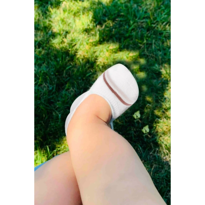 Bistyle 2li Penye Babet Silikon Çemberli Çorap 30102 Pudra Beyaz