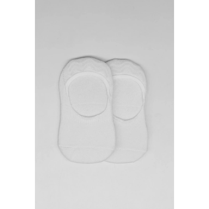 Bistyle 2li Penye Babet Silikonlu Basic Çorap 30104 Beyaz Beyaz