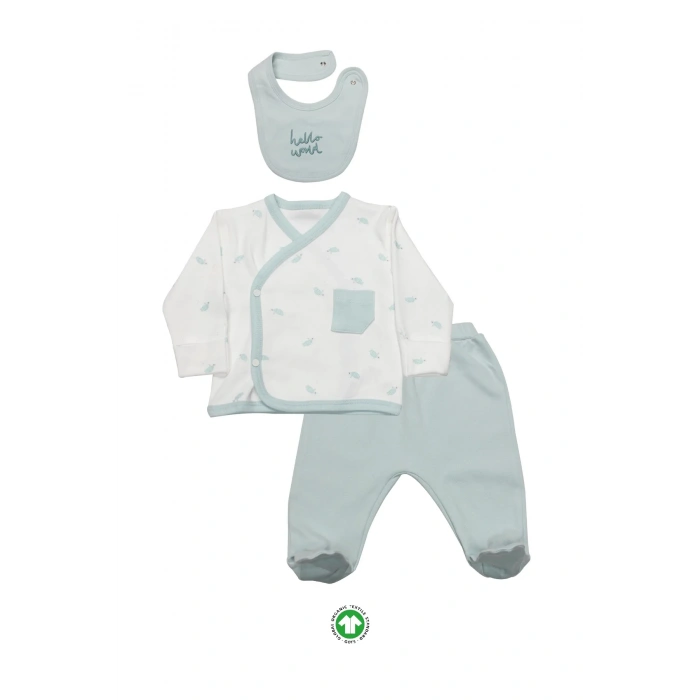 Bistyle 3lü Zıbın Takım Hello World 13105 Mint