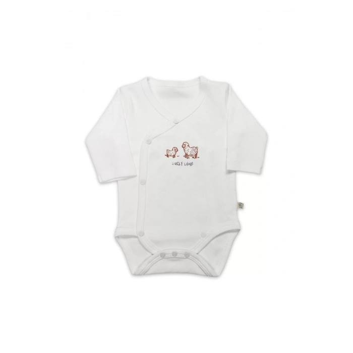 Bistyle Curly Lamb Uzun Kol Kravuze Body 17111 Bej Mavi Ekru