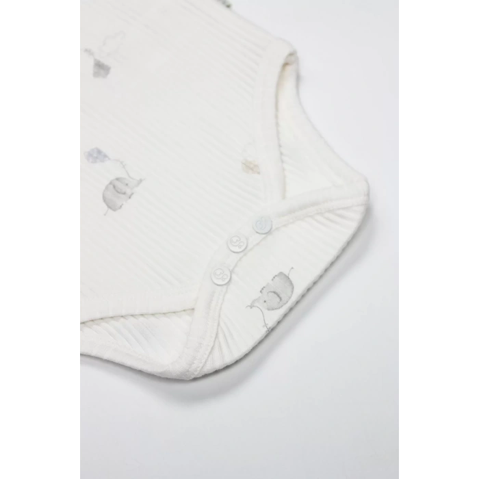 Bistyle Flying Elephant Yarım Kol 2li Body 17116 Ekru Gri