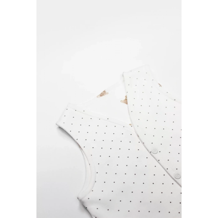 Bistyle I Am So Bear Çift Taraflı Bebe Yelek 18103 Bej Ekru