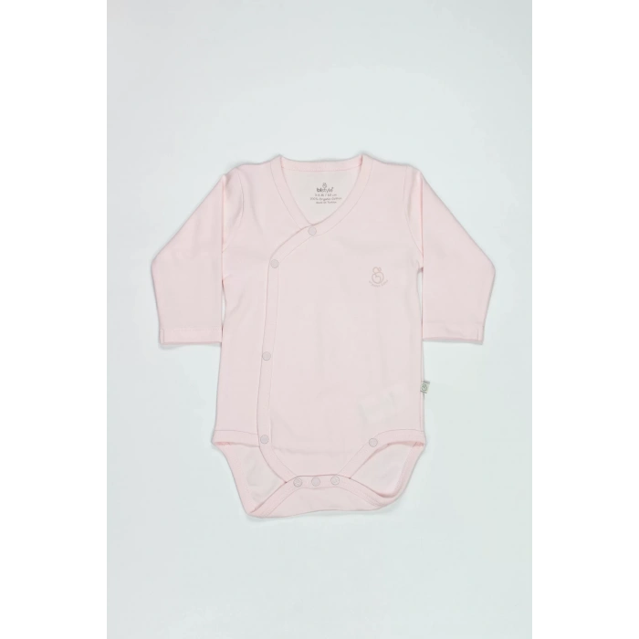 Bistyle Organik Natural Basic Style Kruvaze Uzun Kol Body Bs17102 Pembe
