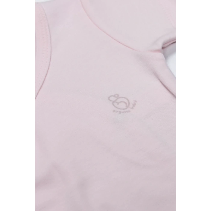 Bistyle Organik Natural Basic Style Kruvaze Uzun Kol Body Bs17102 Pembe