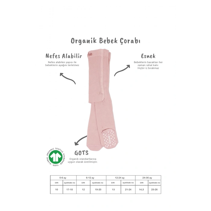 Bistyle Penye Kaymaz Külotlu Çorap 50109 Pembe