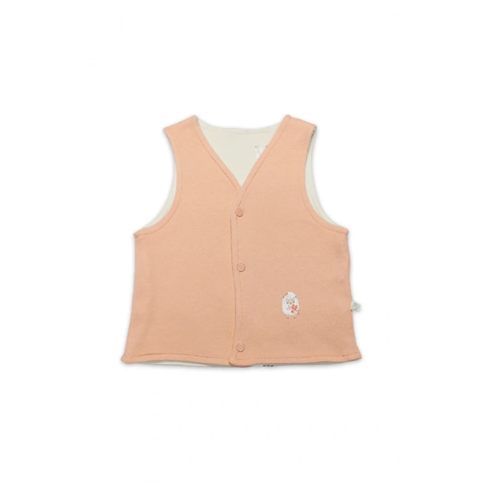 Bistyle Yelek Çift Taraflı Fluffy And Lovely 18106 Bej