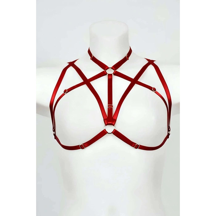 Boyundan Bağlamalı Fetiş Göğüs Harness - Brf166