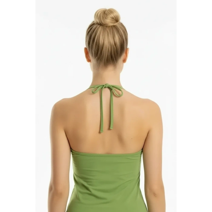 Boyundan Bağlamalı Taş İşlemeli Atlet