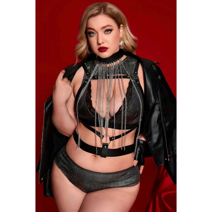 Boyundan Zicirli Asıklı Göğüs Harness - Brf947