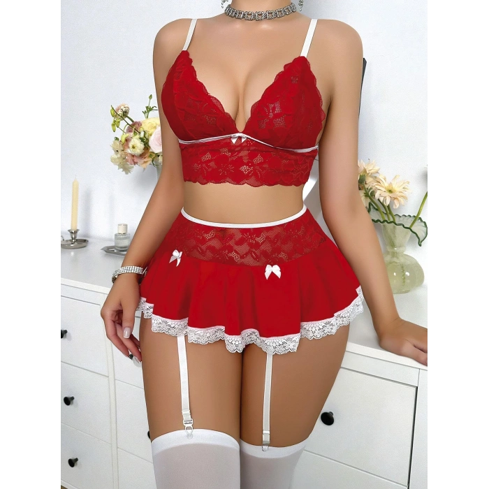 Bustiyer Ve Mini Etekli Fantezi Hemşire Kostümü