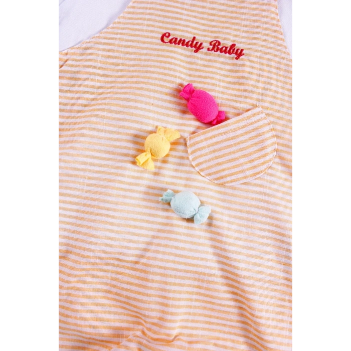 Candy Figürlü Badili Kız Bebek Tulumu