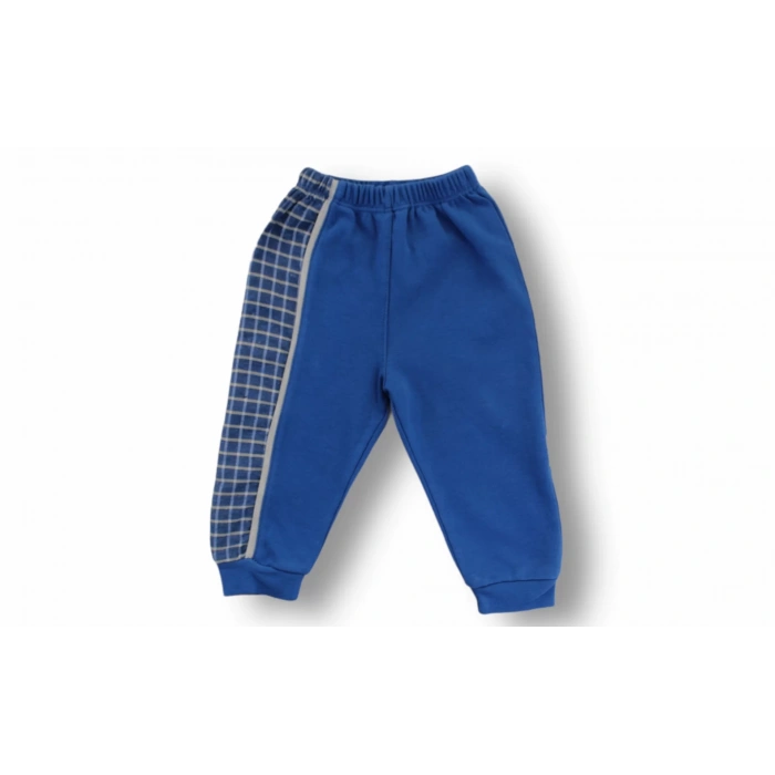 Cep Saat Nakışlı Şapkalı Uzun Kollu Sweatli 3lü Erkek Bebek Takımı Mavi