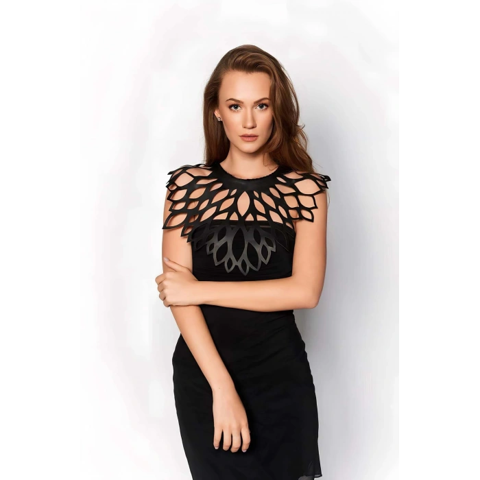 Damla Detaylı Şık Deri Harness Şal - Brf1407