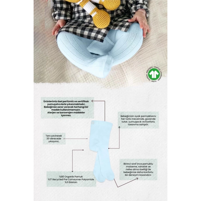 Derby Basic Tekli Penye Külotlu Çorap Bs50102b Mavi