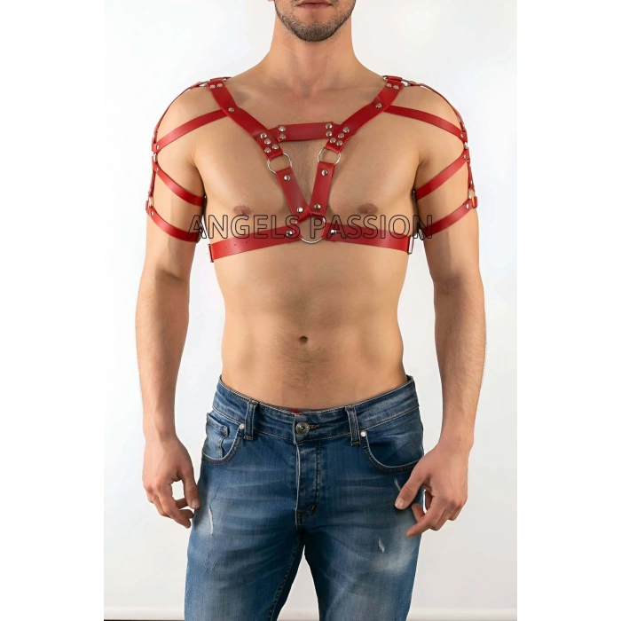 Deri Erkek  Göğüs, Omuz Harness, Erkek  Dansçı Giyim - Brfm6