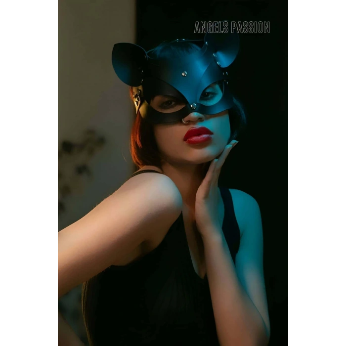 Deri Kedi Maskesi - Deri Maske - Seksi Maske - Brf558