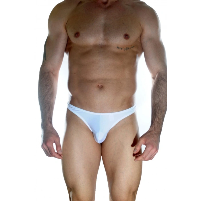 Erkek  Arkası Metalli Beyaz Tanga