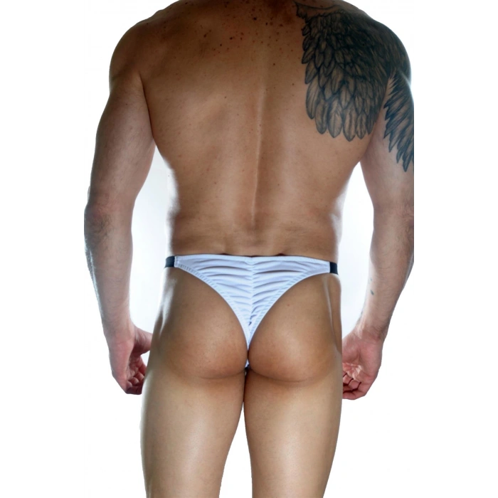 Erkek  Beyaz Arkası Büzgülü Brazillian Slip