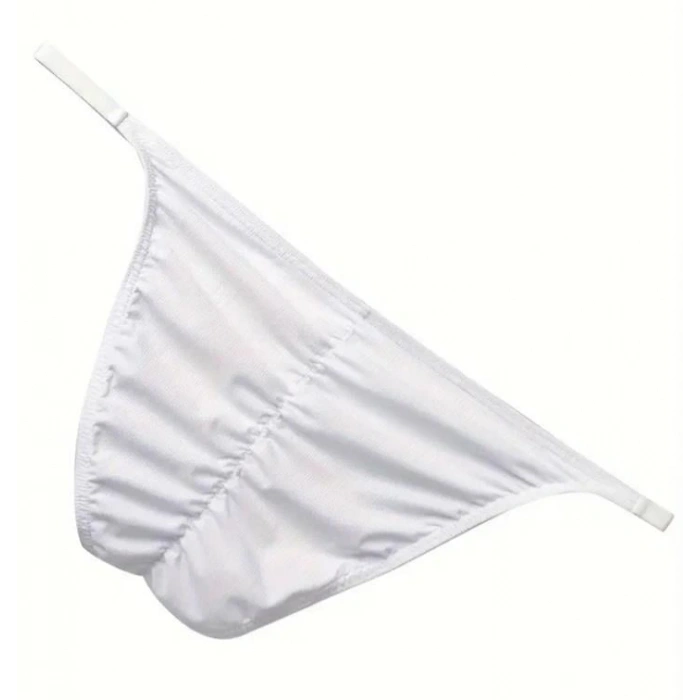 Erkek  Beyaz Büzgülü Slip İç Giyim