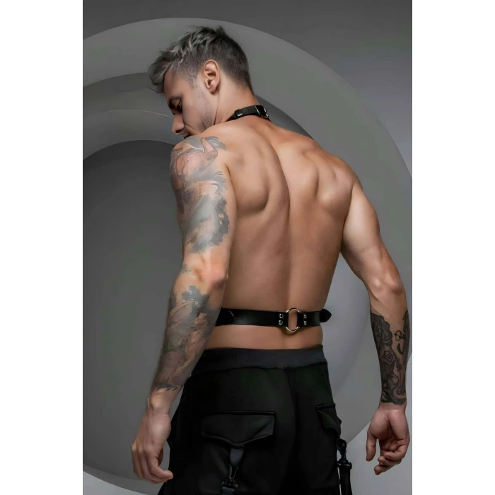 Erkek  Deri Boyundan Askılı Bel Kemeri Harness - Brfm124