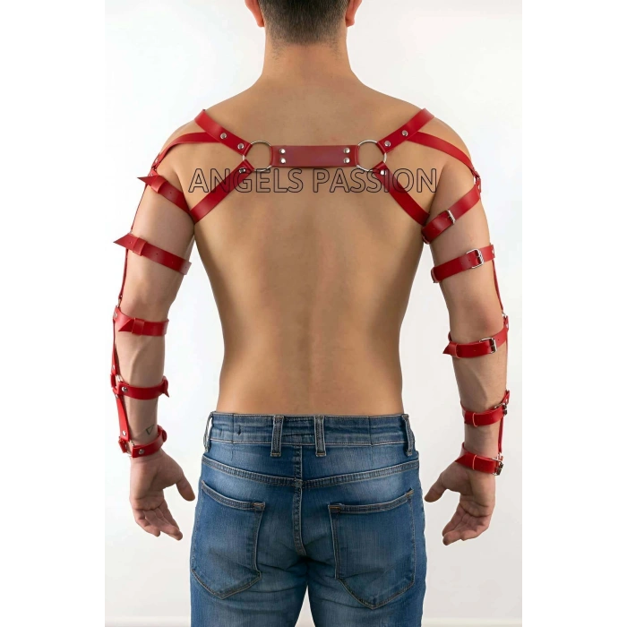 Erkek  Deri Kol Harness, Erkek  Çift Kol Harness, Erkek  Dansçı Kostüm - Brfm5