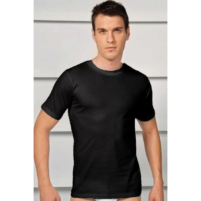 Erkek Pamuklu Kısa Kol Dar Yaka Klasik Fanila T-shirt