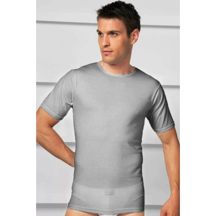 Erkek Pamuklu Kısa Kol Geniş Yaka Klasik Fanila T-shirt
