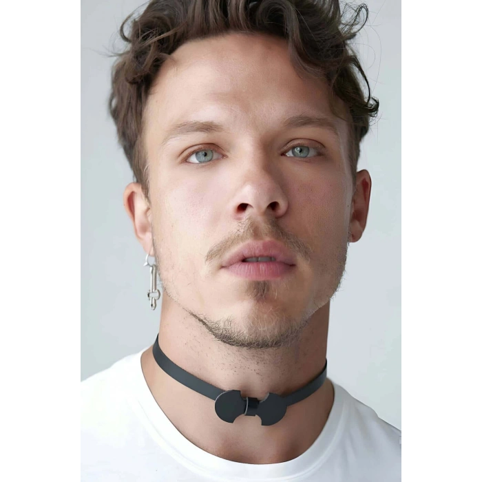 Erkek  Seksi Boyunluk Deri Harness  - Brfm87