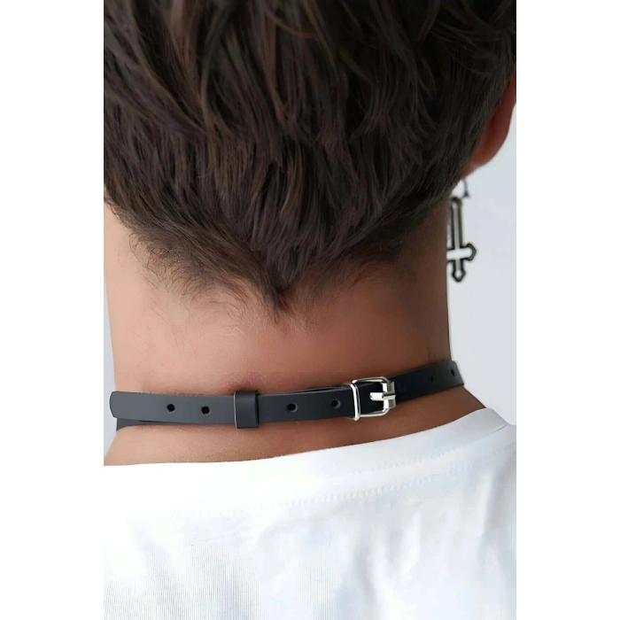 Erkek  Seksi Boyunluk Deri Harness  - Brfm87