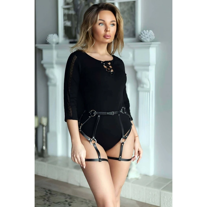 Fantazi Deri Jartiyer Harness - Brf854