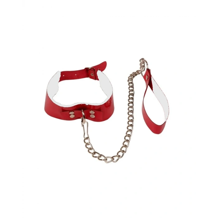 Fantezi Seksi Kırmızı Harness Tasma