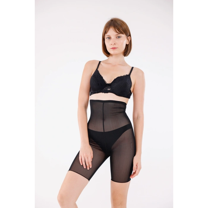 Freshness 0007 Lazer Kesim Tül Yüksek Bel Şort Korse