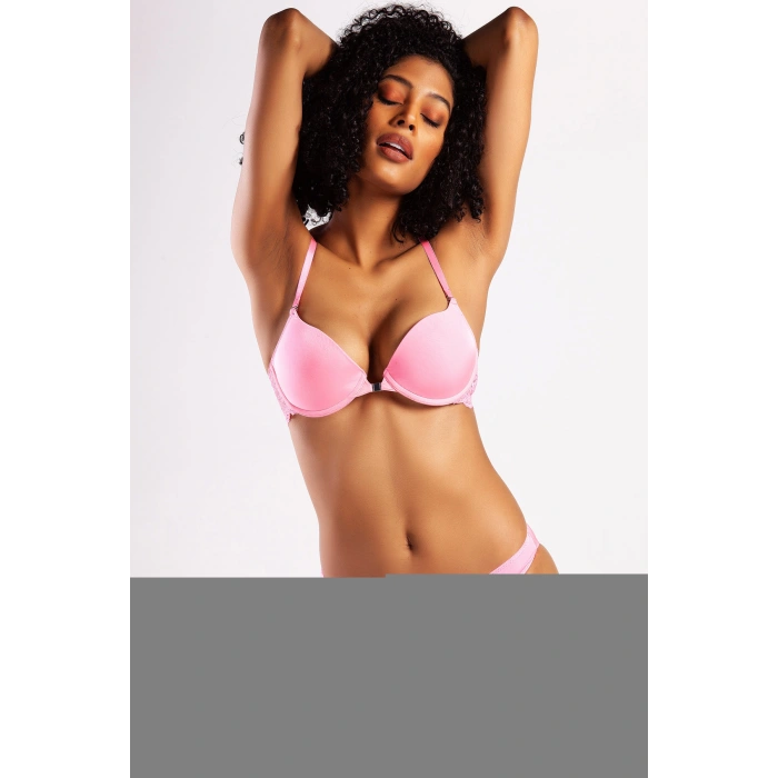Githa Foam Cup Push Up Bra,neon Pembe Renk Straplez Konforlu Ve Şık Sütyen