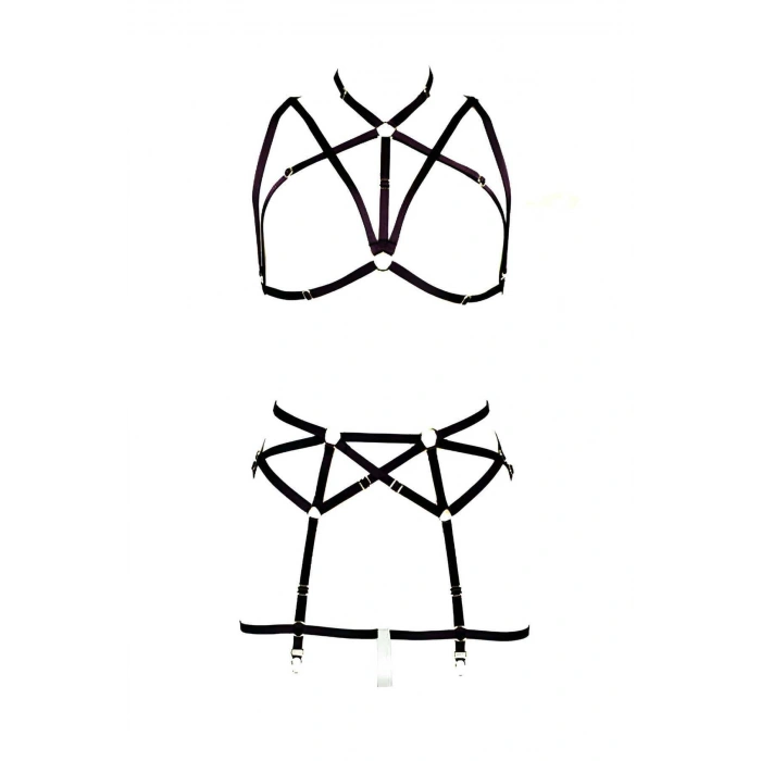 Göğüs Ve Jartiyer Kemerli Seksi Harness - Brf161