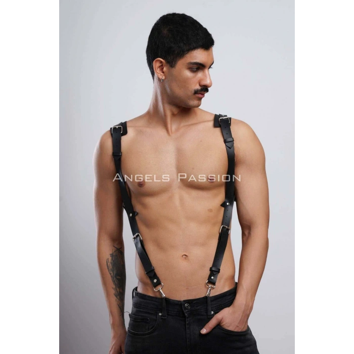 Gömlek Üzeri Erkek  Harness Aksesuar, Omuz Detaylı Deri Harness - Brfm135